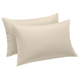 Aspire Homeware Pillow Cases 2 Pack – 100% Brushed Microfiber Cream Pillowcases Super Soft Envelope Closure Pillow Cover (50x75cm)