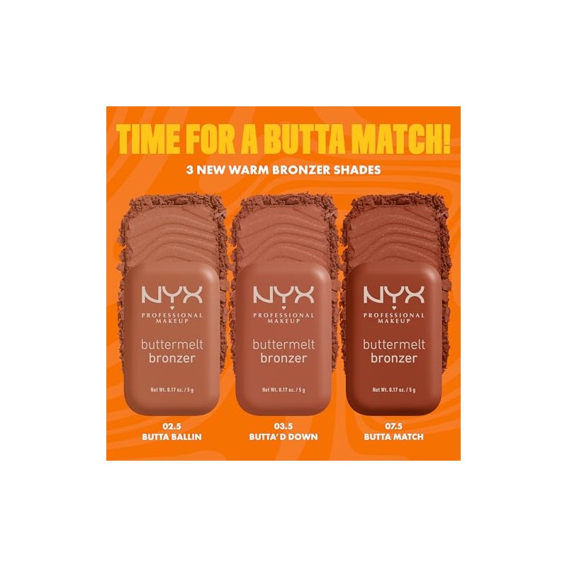 NYX Professional Makeup Bronzer Buttermelt Powder Bronzer, All Butta'd Up