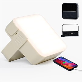 SANBEN Solar Camping Lantern Rechargeable -1000LM 8000mAh Portable Tent Light, IP65 Waterproof Outdoor LED Flashlight for Hiking, Emergency, Camping Essential (Beige)