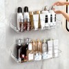 Lsnisni Acrylic Shower Shelves 2 Pack, Adhesive Clear Bathroom Shelf,
