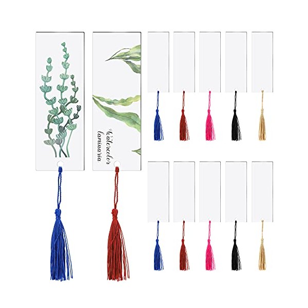 20 Pieces Blank Acrylic Bookmark Set Craft Clear Acrylic Blank