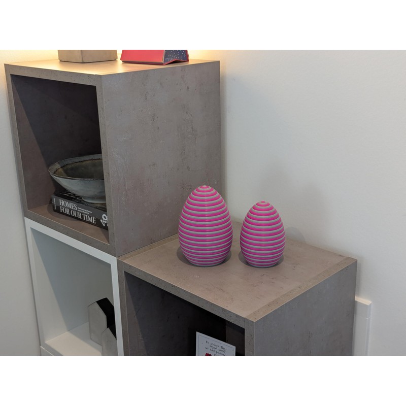 AcubycArt Large Decorative Easter Eggs (Set of 2) (Pink/Grey)