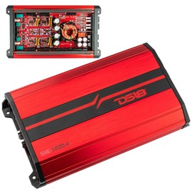 DS18 SXE-1200.4/RD Car Amplifier Stereo Full-Range Class A/B 4-Channel 60x4 RMS @4 OHM 1200 Watts - Powerful and Compact Amp for Speakers in Car Audio System