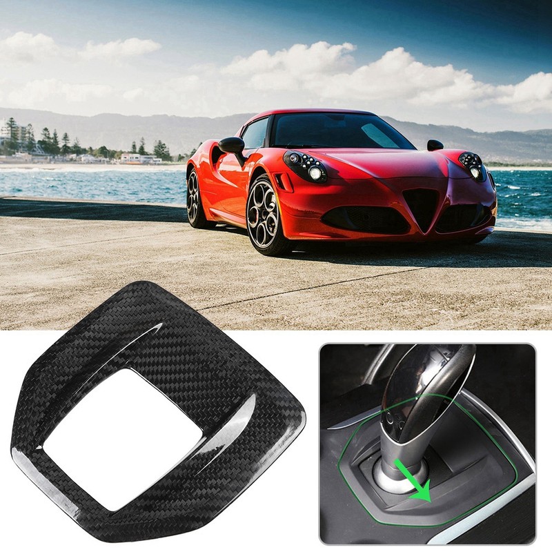 Carbon Fiber Center Console Gear Shift Panel Cover Trim for