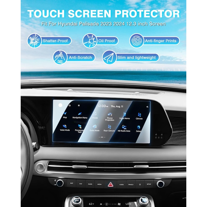 Karltys 2 Pack 2023 2024 2025 Palisade Screen Protector for