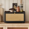 Trironsun Rattan Bamboo Bread Box for Kitchen Counter Large Capacity