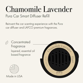 LAFCO New York Pura Car Smart Diffuser Refill, Chamomile Lavender - 30-Day Scent - Free of Parabens & Phthalates - Cruelty Free