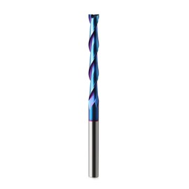 Extra Long Upcut Spiral Router Bit 6.35mm Shank,6.35mm Cutting Diameter, 51mm Cutting Length Long Solid Carbide with Nano Blue Coating End Mill for Wood Cut, Trimming, Carving