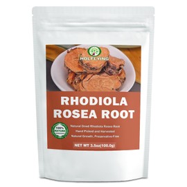 HOLFLYING Raíz De Rhodiola Rosea Seca Natural Para Té - 3.5 Oz, Cortada Y Tamizada, Hierbas De Rhodiola Rosea Totalmente Naturales, Sin Aditivos, Sin 