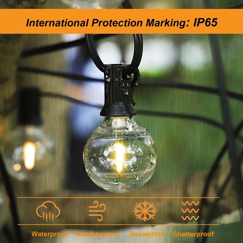 abulber G40 LED Outdoor String Light Bulbs, Shatterproof Waterproof, E12