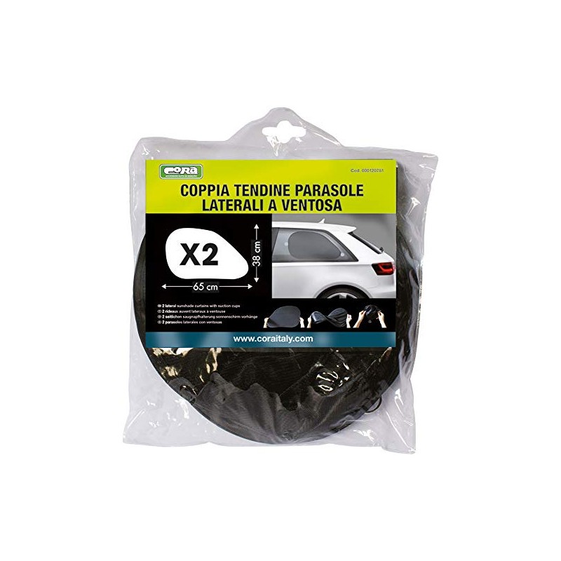 Cora 000120781 Suction Fit Sun Blind, Trapezium Shape, 65 x