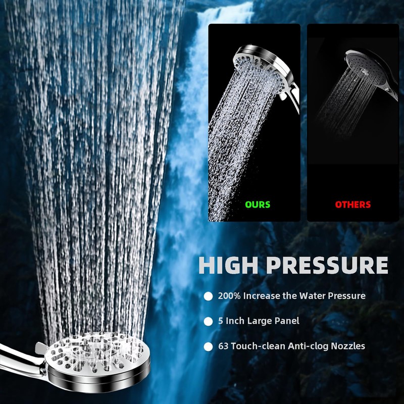 Filtered Shower Head with Handheld, High Pressure 10 Spray Mode