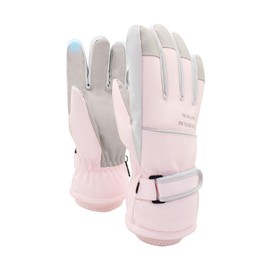 Andiker Women Ski Gloves, Sensitive Touchscreen Waterproof and Windproof Thermal Gloves Thicken Plush Lining Warm Comfortable Winter Gloves for Skiing Riding Snowboarding