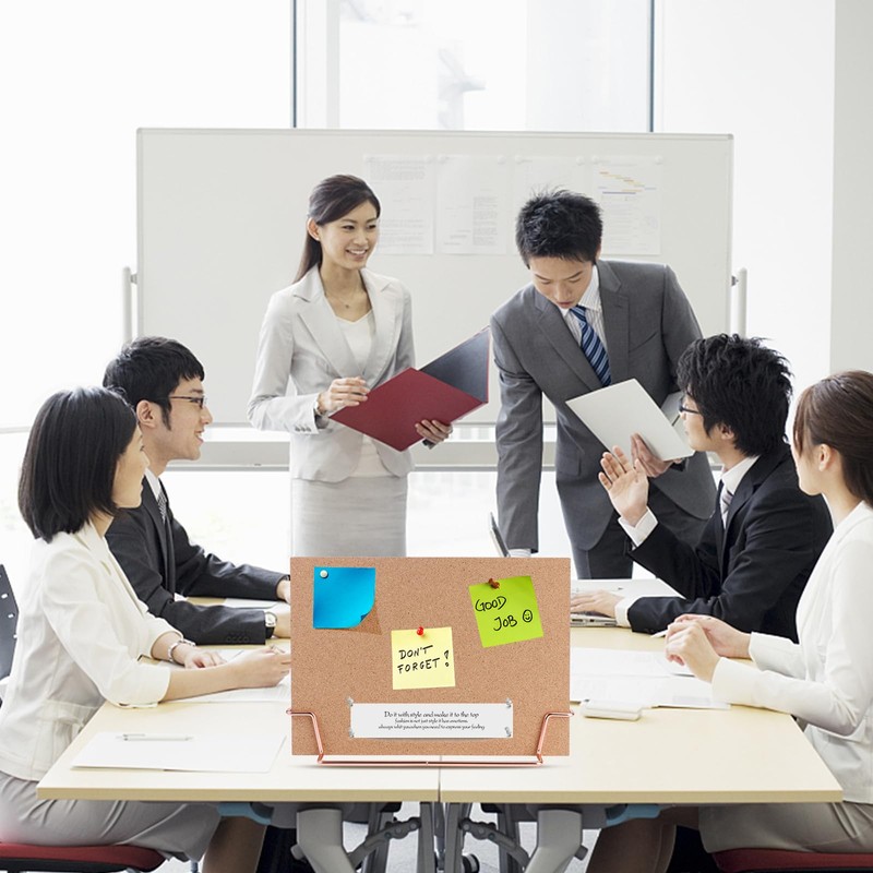 jojofuny 31x23cm Cork Board with Stand, Double Sided Cork Notice