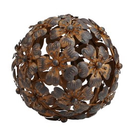 Everydecor Metal Decorative Sphere for Home Decor - Decorative Balls for Shelves, Centerpiece Bowls, Bookshelf - Decoration Orbs Accents for Living Room, Bedroom - Antique Brown Shelf Spheres