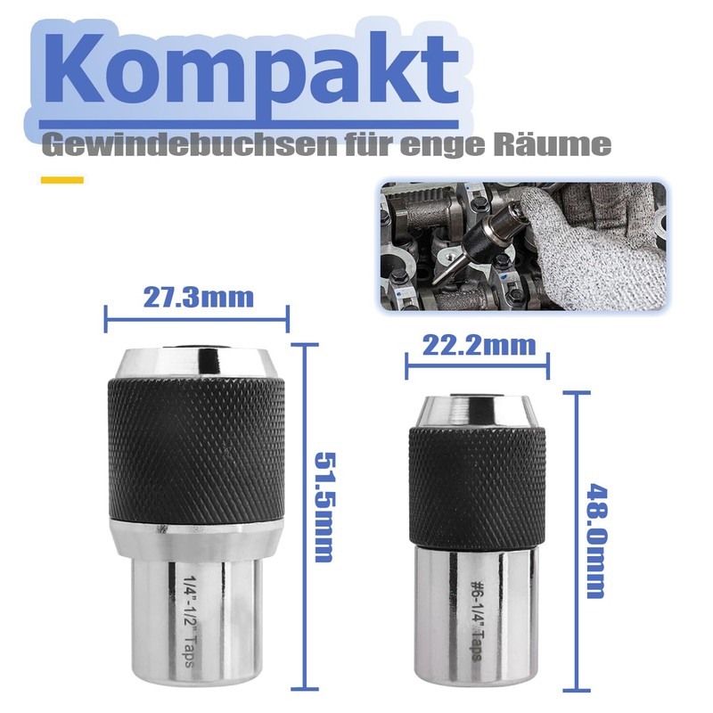Mesee 2 Pieces Tap Socket Adapter, Adjustable Tap Set, 3/8