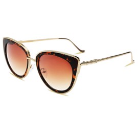 FEISEDY Cat Eye Women Sunglasses Metal Frame UV400 HD Lenses B2249