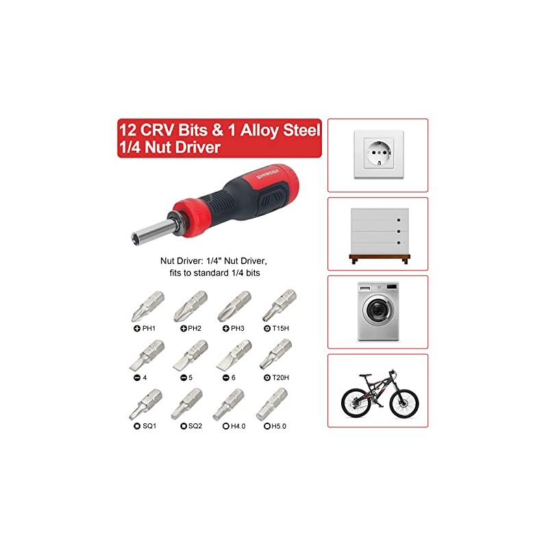 SHARDEN Multi Screwdriver 13-in-1 Screw Driver Adjustable Screwdriver Set Multitool