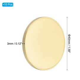 PATIKIL 10pcs Blank Coins for Engraving, 40mm Coin Blanks Laser Engraving Blanks Custom Challenge Coins Metal Disc Tags Circle Round Plate for Laser Engraving Stamping, Gold Tone