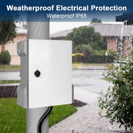 CHENGPI Stainless Steel Electrical Box - IP65 Waterproof Electrical Enclosure Box One-Piece Ventilation Design - DIY Junction Box, Wall/Pole Mounted, Indoor/Outdoor (15.7" x 13.8" x 6")