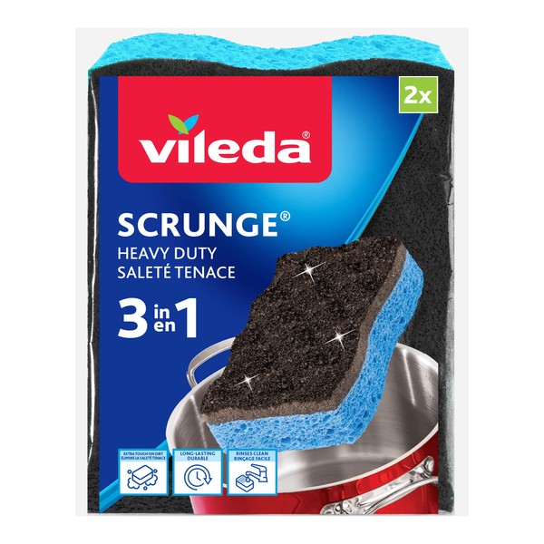 Vileda Scrunge Heavy Duty Scrub Sponge (Pack of 2)