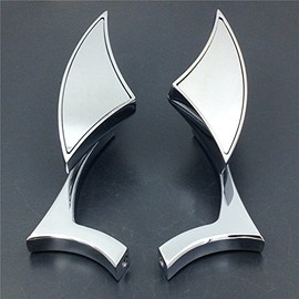 XKH- Motorcycle Chrome Spear Blade Mini Mirrors Compatible with Sportster Dyna Softail [B00Y5N3ROY]