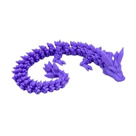 Purple 22in. Crystal Dragon – Articulated Fantasy Fidget Toy, 3D Printing Fidget Toys – Unique Desktop Decoration – Gifts & Stocking Stuffer - Flexible, Fun for Office, Class, Work, Decor
