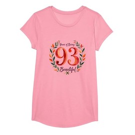 93 Years of Beauty Birthday Gift for Elderly Women T-Shirt, Girls, Pink