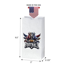 Flexicore Packaging Custom Printed White SOS Popcorn Paper Bags(10 to 1,000 QTY) (White, 5"x3.125"x9.5")