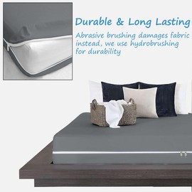 1 Piece Zipper Fitted Sheet Only - Luxurious 1800 Premium Hotel Quality Microfiber - Ultra-Soft Hotel Luxury Zipper Fitted Sheet Cot 33" X 75" Size - 8 Inch Deep Pocket Bottom Sheet(Dark Grey)