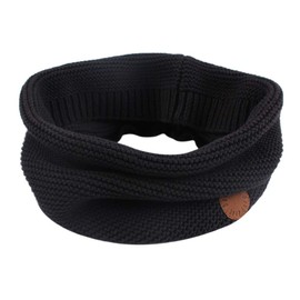 Winter Baby Boys Scarf Cotton Girls Neck Warmer Autumn Warm Knitted Scarves for Toddler Kids (Black)