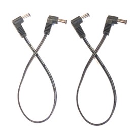 Keen Eye (2) Pack 1 ft. Right Angle DC Power 5.5mm x 2.1mm Male Male Flat Cable for Musical Instrument Pedals