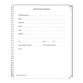 BookFactory Student Lab Notebook (Scientific Grid Format) - Standard No Carbon Copies 8.5'' x 11'' 75 Pages [Wire-O Bound] (Made in USA)