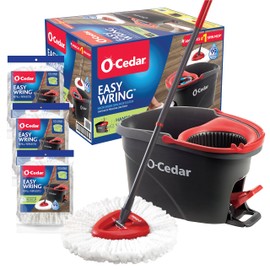 O-Cedar O-Cedar Easywring Microfiber Spin Mop & Bucket Floor Cleaning System with 3 Extra Refills