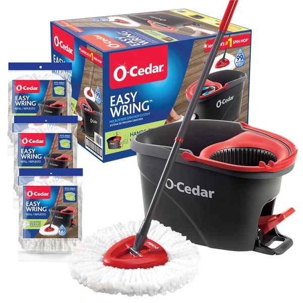 O-Cedar O-Cedar Easywring Microfiber Spin Mop & Bucket Floor Cleaning