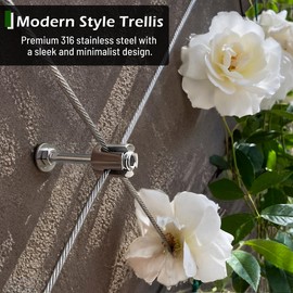 Acemaker Wire Trellis for Climbing Plants Outdoor, 12 pcs Wall Wire Trellis Kit, T316 Stainless Steel Wall Trellis Kit Espalier Cable Trellis System (Hubs Only, Without Cable)