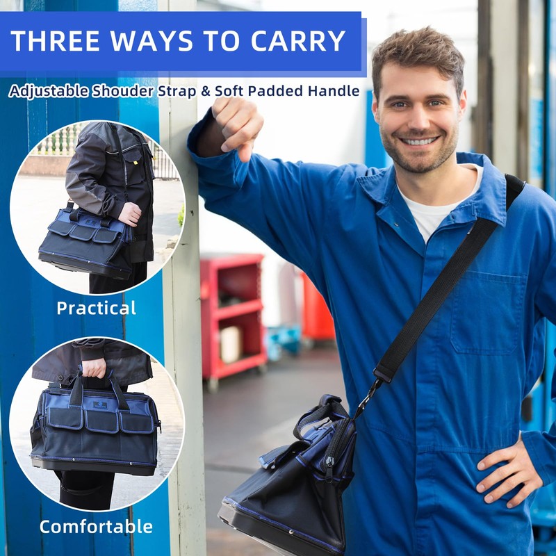 ROCKCOON Tool Bag 16'', Multi-pocket Tool Organizer with Water Proof