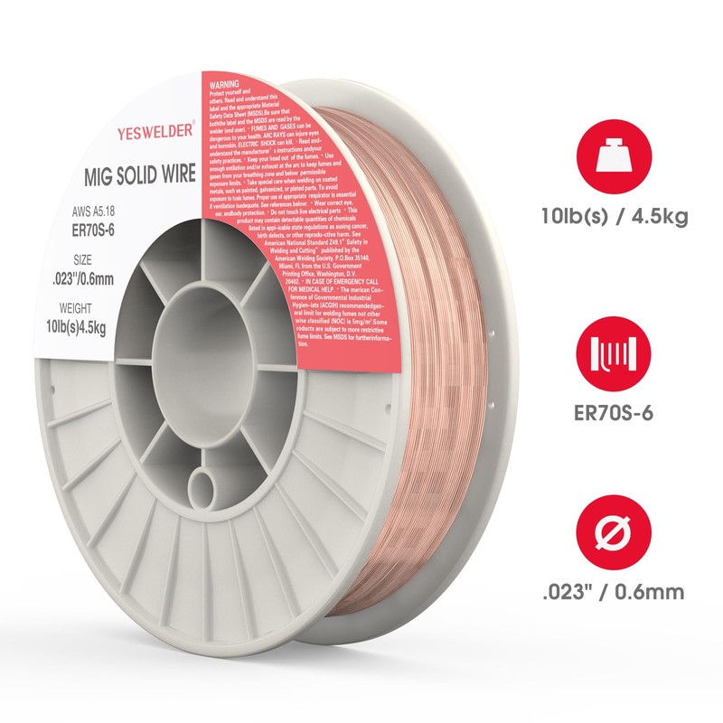 YESWELDER ER70S-6 MIG Welding Wire .023 Inch 10 Pounds ABS