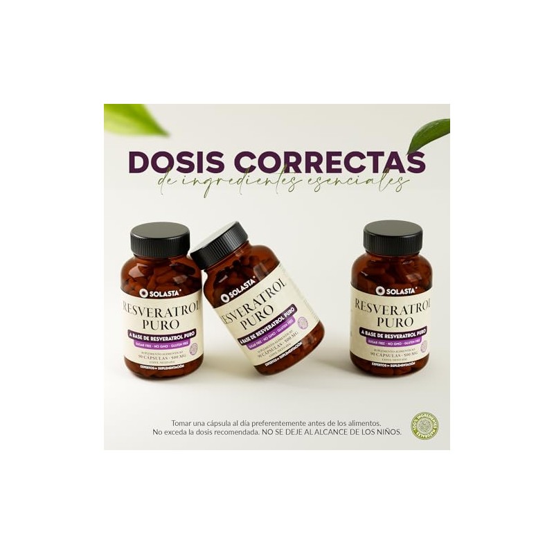 RESVERATROL | Solasta | Cápsulas de 500mg de Fácil Absorción