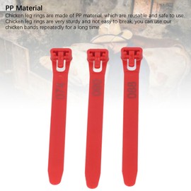 SENECESLI Chicken Leg Rings, 1 to 100 Numbered Chicken Identification Bands Reusable, Clip on Poultry Foot Rings Tags for Duck Chicken Pigeon Goose Gamefowl (Red)