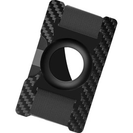 imonujo Minimalist Slim Airtag Wallet for Men, RFID Blocking Front Pocket Credit Card Holder, Carbon Fiber Small Thin Mens Wallets with Cash Strap