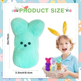 YumSur 6Pcs Easter Bunny Plush Toys Cute Plush Bunny,Easter Bunny Doll Soft Plush Bunnies Stuffed Rabbit Animal Toy,Easter Rabbit Dolls for Kids Easter Decoration,Perfect Easter Baskets Filler