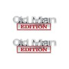 2Pcs Old Man Edition Car Stickers Emblem Metal Badge Bumper