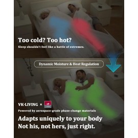 VK·LIVING Cooling Comforter King Size, Summer Cooling Blanket for Hot Sleepers, Light Comforter, Q-Max>0.55, Silky Double Sided Breathable Ice Blanket, Outlast® Filling, Beige, 90x108