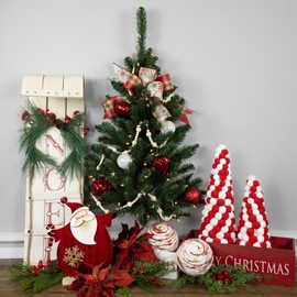 3' Pre-Lit Buffalo Fir Artificial Christmas Wall or Door Tree - Clear Dura Lights