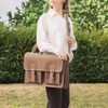 Hamosons – Classic briefcase / teacher’s bag size L made out of buffalo leather, matt brown
