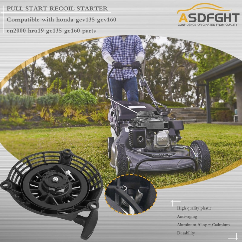 ASDFGHT gcv160 Pull Start Recoil Starter, Black, 13007