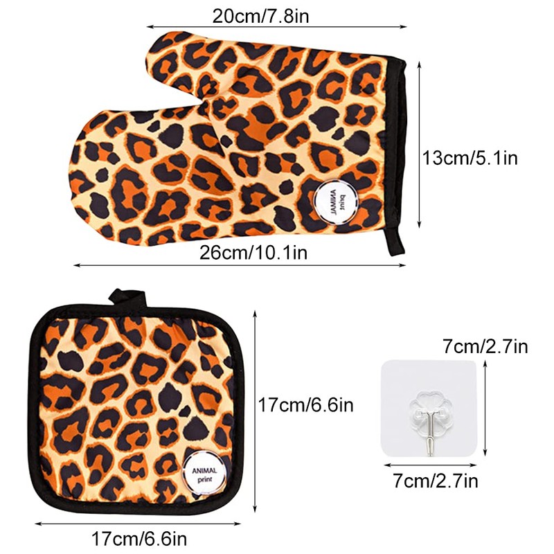Oven Gloves Pot Holders, Heat Resistant Oven Mitts and Potholders