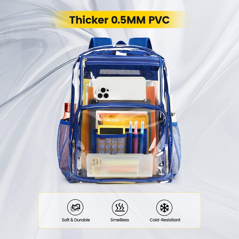 Vorspack Clear Backpack Heavy Duty - Extra Large Clear Bookbag