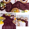 Snowkingdom 13Ft Burgundy Cheesecloth Table Runner, 160 inch Long Red